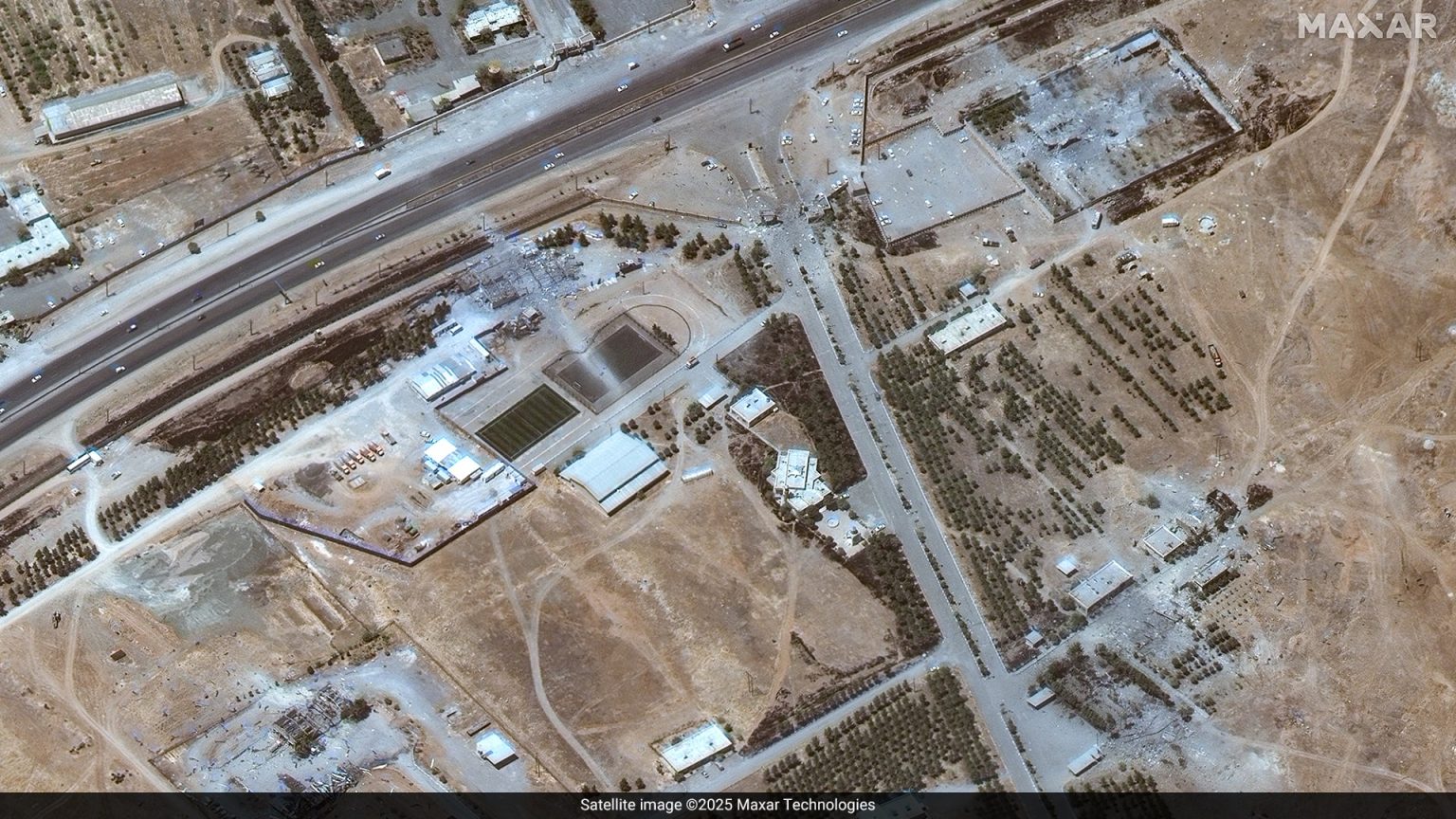 Satellite images show damage to Iranian nuclear facilities after Israeli strikes.