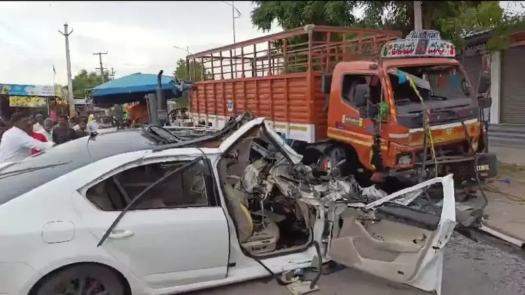 5 killed after car rams lorry in Hyderabad, say police.