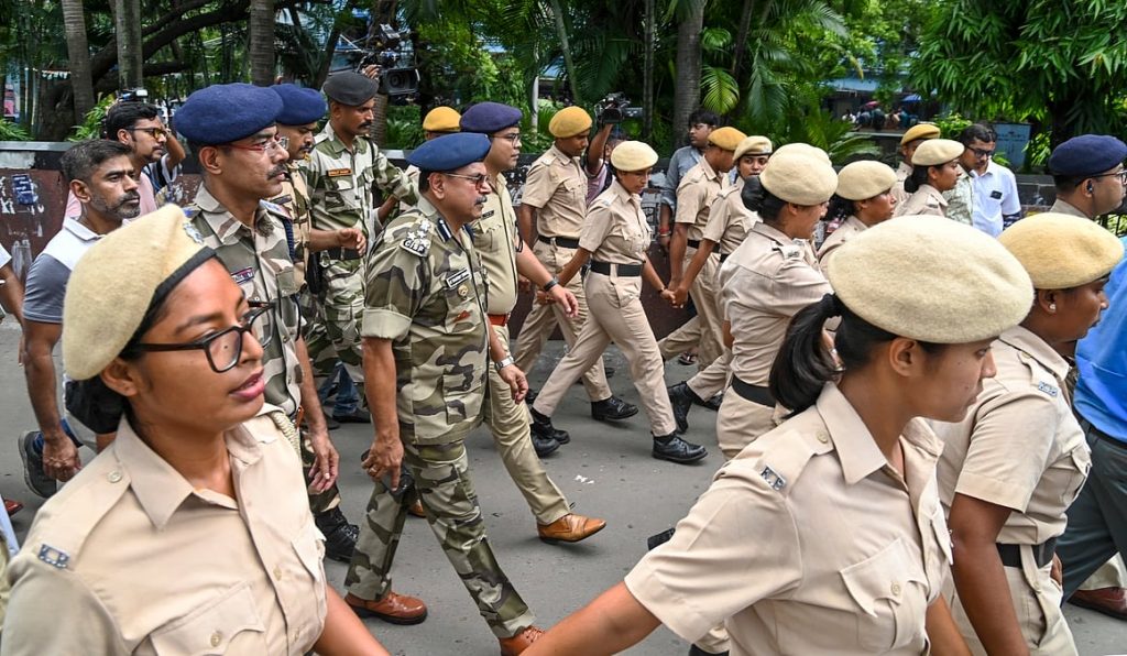 Female police constable trainees protest against poor amenities at training centre in UP.