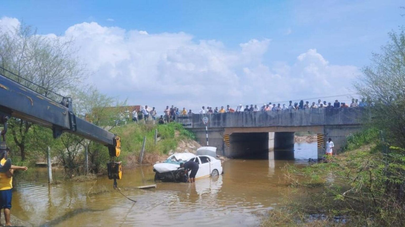 Seven killed as car plunges 16 feet into flooded underpass near Jaipur: Police.