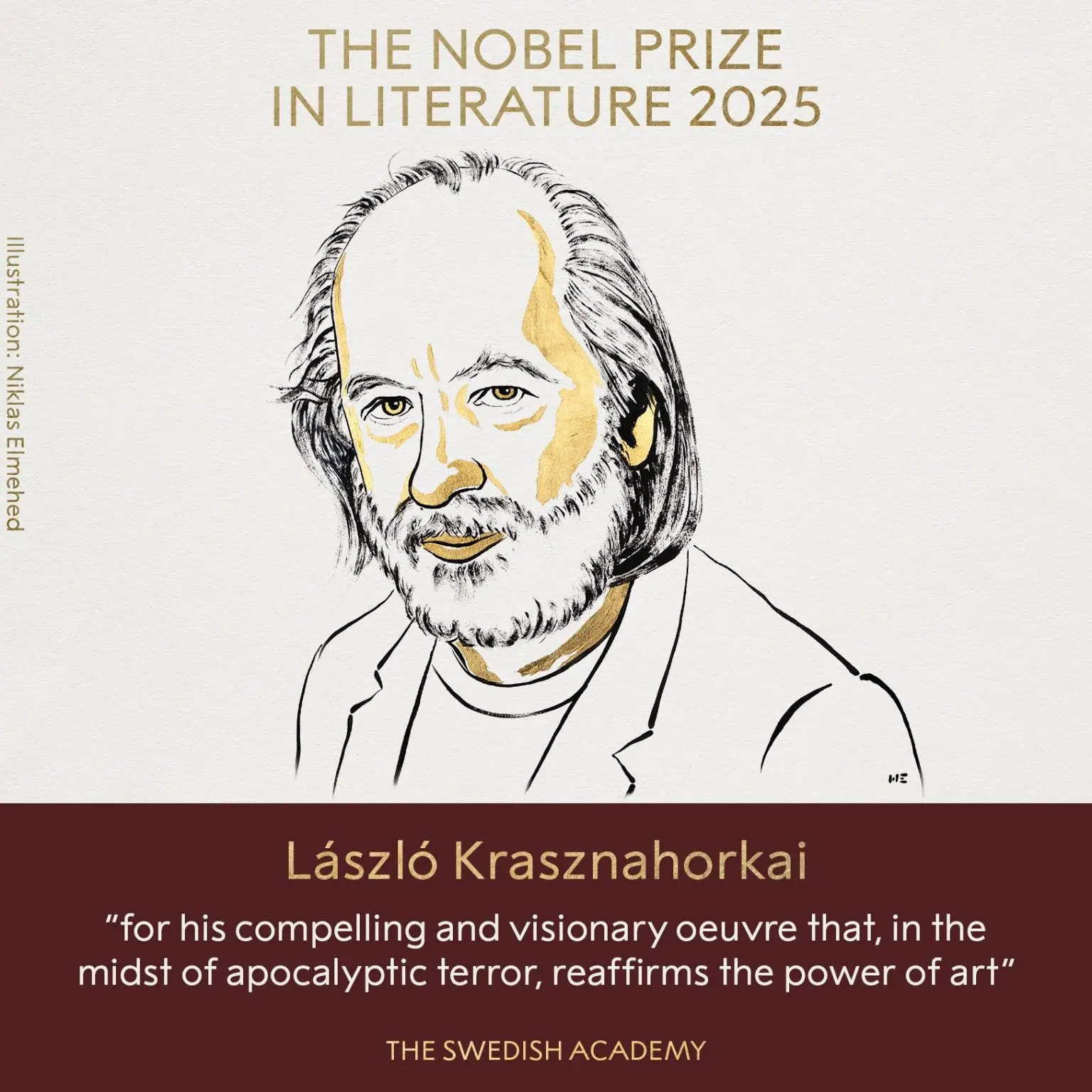 Nobel Prize in Literature 2025, László Krasznahorkai, Hungarian author, literary award, apocalyptic terror