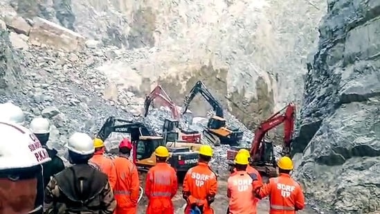 UP mine collapse: 3 dead, nine workers trapped at Sonbhadra stone quarry.