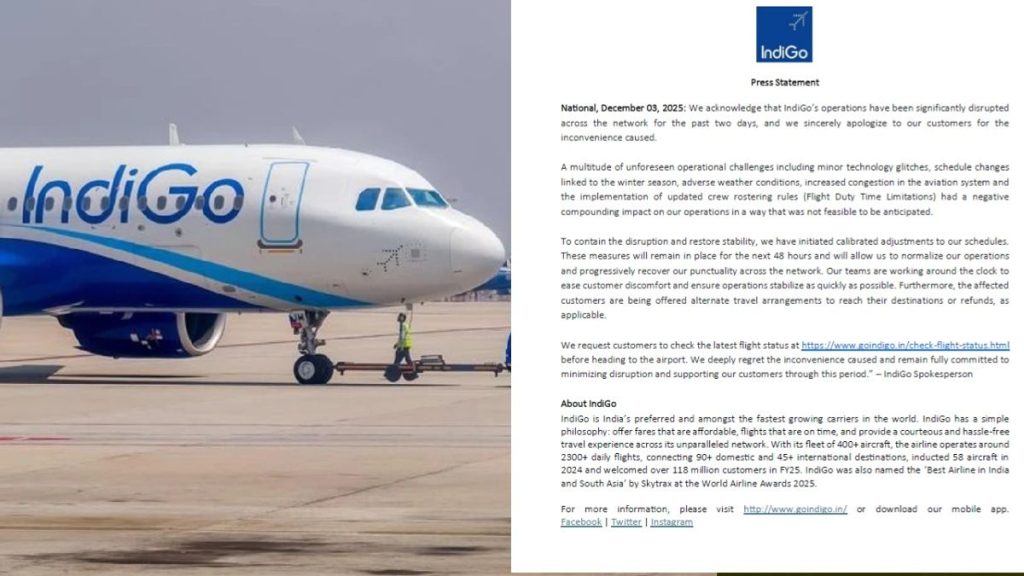 ‘Sincerely apologise’: IndiGo after flight disruptions at major airports, shares update on solution.