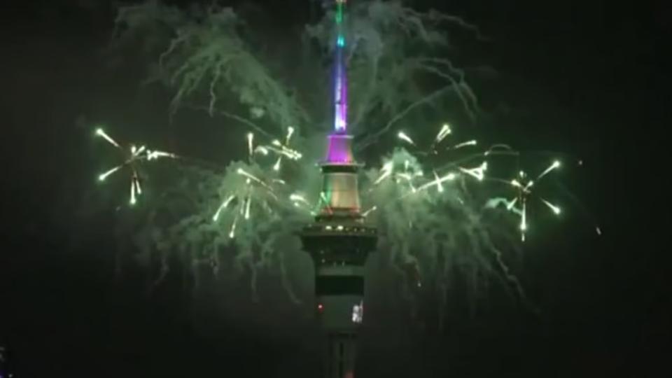 New Zealand welcomes New Year with massive fireworks in Auckland.