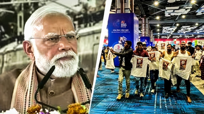 ‘Dirty, naked politics’: PM Modi slams Congress over ‘shirtless’ protest at AI Summit.